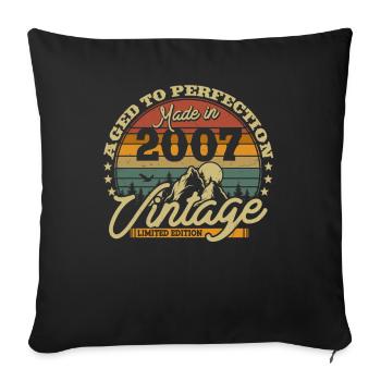 Vintage 2007 Birthday Gift - Sofa pillowcase 17,3'' x 17,3'' (45 x 45 cm) - black - Front