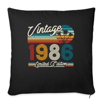 Vintage 1986 Geburtstagsgeschenk - Sofakissenbezug 45 x 45 cm - Schwarz - Vorne