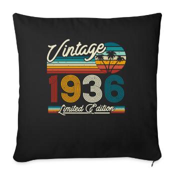 Vintage 1936 Gift Idea - Sofa pillowcase 17,3'' x 17,3'' (45 x 45 cm) - black - Front
