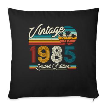 Idée cadeau Millésime 1985 - Housse de coussin décorative 45 x 45 cm - noir - Devant