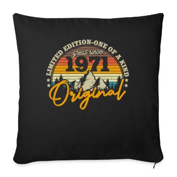 Vintage 1971 Geburtstagsgeschenk - Sofakissenbezug 45 x 45 cm - Schwarz - Vorne