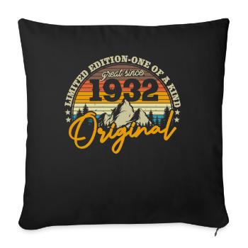 Gift 91/92 Birthday 1932 Vintage - Sofa pillowcase 17,3'' x 17,3'' (45 x 45 cm) - black - Front