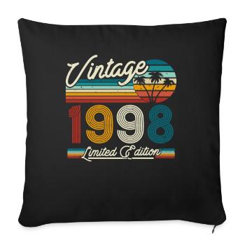 Vintage 1998 Geburtstagsgeschenk - Sofakissenbezug 45 x 45 cm - Schwarz - Vorne