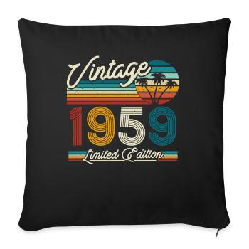 Vintage 1959 Geburtstagsgeschenk - Sofakissenbezug 45 x 45 cm - Schwarz - Vorne