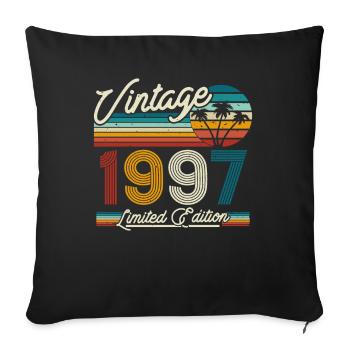 Vintage 1997 Birthday Gift - Sofa pillowcase 17,3'' x 17,3'' (45 x 45 cm) - black - Front