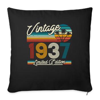 Vintage 1937 Gift - Sofa pillowcase 17,3'' x 17,3'' (45 x 45 cm) - black - Front