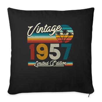 Vintage 1957 Geburtstagsgeschenk - Sofakissenbezug 45 x 45 cm - Schwarz - Vorne