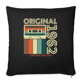 Vintage 1992 Birthday Gift - Sofa pillowcase 17,3'' x 17,3'' (45 x 45 cm) - black - Front