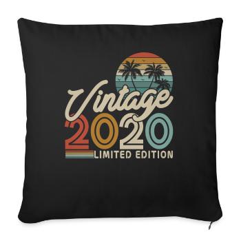 Vintage Birthday Gift 2020 - Sofa pillowcase 17,3'' x 17,3'' (45 x 45 cm) - black - Front