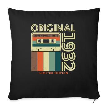 Birthday Gift 1932: Vintage 91/92 Years - Sofa pillowcase 17,3'' x 17,3'' (45 x 45 cm) - black - Front