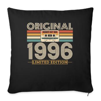 Vintage Birthday Gift 1996 - Sofa pillowcase 17,3'' x 17,3'' (45 x 45 cm) - black - Front