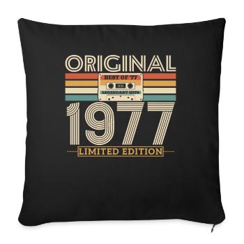 Gift 46-47 years: Best of 1977 - Sofa pillowcase 17,3'' x 17,3'' (45 x 45 cm) - black - Front