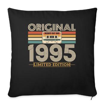 Vintage Birthday Gift 1995 - Sofa pillowcase 17,3'' x 17,3'' (45 x 45 cm) - black - Front