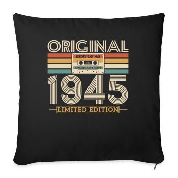 Gift 78-79th Birthday 1945 Vintage Vintage - Sofa pillowcase 17,3'' x 17,3'' (45 x 45 cm) - black - Front