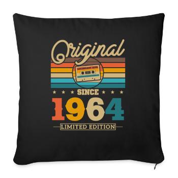 Vintage 1964 Birthday Gift - Sofa pillowcase 17,3'' x 17,3'' (45 x 45 cm) - black - Front