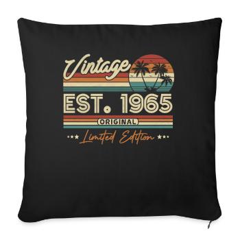 Nostalgic 1965 birthday year - Sofa pillowcase 17,3'' x 17,3'' (45 x 45 cm) - black - Front