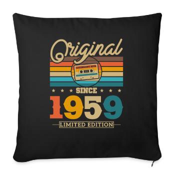Vintage 1959 Geburtstag - Sofakissenbezug 45 x 45 cm - Schwarz - Vorne