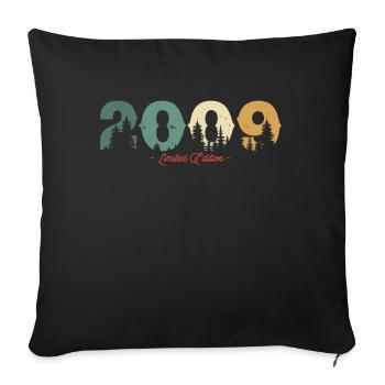 Vintage Nature Birthday Gift 2009 14/15 Years - Sofa pillowcase 17,3'' x 17,3'' (45 x 45 cm) - black - Front