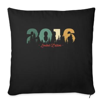 Vintage Nature Birthday Gift 2016 7-8 years - Sofa pillowcase 17,3'' x 17,3'' (45 x 45 cm) - black - Front