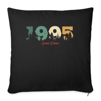 Vintage gift 1995 - Sofa pillowcase 17,3'' x 17,3'' (45 x 45 cm) - black - Front
