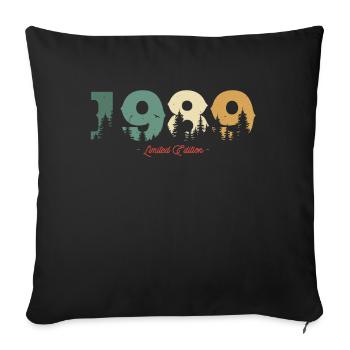 Vintage Nature Birthday Gift 1989 - Sofa pillowcase 17,3'' x 17,3'' (45 x 45 cm) - black - Front