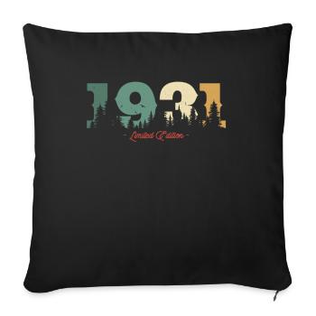 Cadeau d’anniversaire vintage 1931 - Housse de coussin décorative 45 x 45 cm - noir - Devant