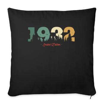 Vintage Nature Birthday Gift 1932 - Sofa pillowcase 17,3'' x 17,3'' (45 x 45 cm) - black - Front