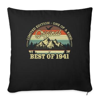 1941 Vintage Gift 82/83 Years - Sofa pillowcase 17,3'' x 17,3'' (45 x 45 cm) - black - Front