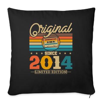 Retro Birthday Gift 2014 - Sofa pillowcase 17,3'' x 17,3'' (45 x 45 cm) - black - Front