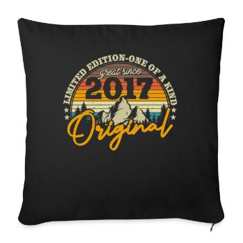 Cadeau nostalgique 2017 6/7 anniversaire - Housse de coussin décorative 45 x 45 cm - noir - Devant