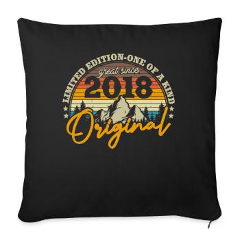 Time Travel Birthday Gift 2018 - Sofa pillowcase 17,3'' x 17,3'' (45 x 45 cm) - black - Front
