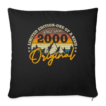 Jahrgang 2000 Geschenkidee - Sofakissenbezug 45 x 45 cm - Schwarz - Vorne