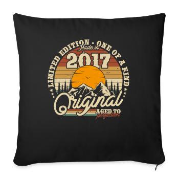 Nostalgie Cadeau 6/7 Anniversaire - Housse de coussin décorative 45 x 45 cm - noir - Devant