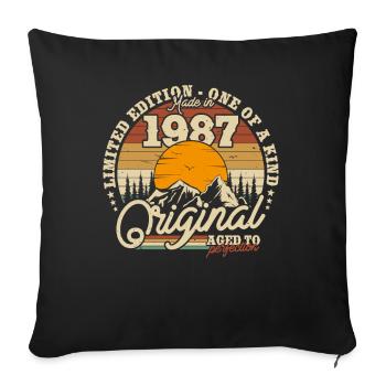 Vintage 1987 Birthday Surprise - Sofa pillowcase 17,3'' x 17,3'' (45 x 45 cm) - black - Front
