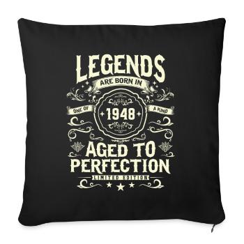 1948 Birthday legend - Sofa pillowcase 17,3'' x 17,3'' (45 x 45 cm) - black - Front