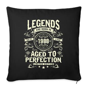 Anniversaire légendaire de 1988 - Housse de coussin décorative 45 x 45 cm - noir - Devant
