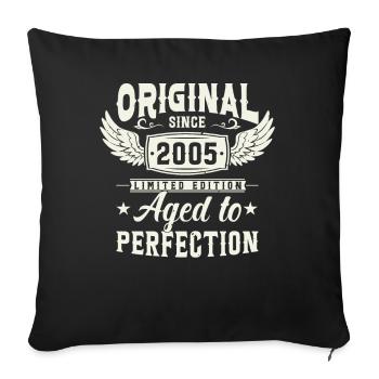 Legendary year of birth 2005 - Sofa pillowcase 17,3'' x 17,3'' (45 x 45 cm) - black - Front