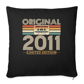 Legendary year of birth 2011 - Sofa pillowcase 17,3'' x 17,3'' (45 x 45 cm) - black - Front