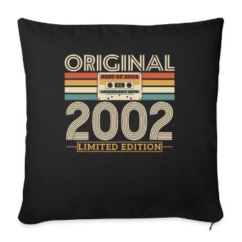 Iconic 2002 Birthday Shirt - Sofa pillowcase 17,3'' x 17,3'' (45 x 45 cm) - black - Front