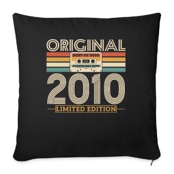 Chemise d’anniversaire vintage emblématique des années 2010 - Housse de coussin décorative 45 x 45 cm - noir - Devant