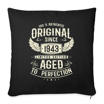 Millésime légendaire 1943 - Housse de coussin décorative 45 x 45 cm - noir - Devant
