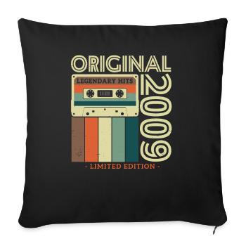 Retro Treasure: Millésime original 2009 - Housse de coussin décorative 45 x 45 cm - noir - Devant