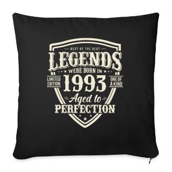 1993: Legend in retro style - Sofa pillowcase 17,3'' x 17,3'' (45 x 45 cm) - black - Front
