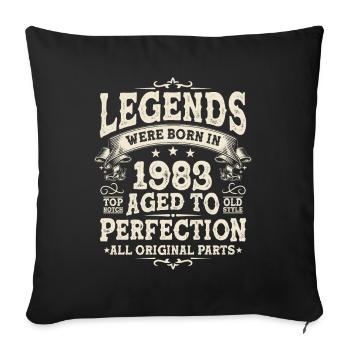 Né en 1983 : Vintage Birthday Legend - Housse de coussin décorative 45 x 45 cm - noir - Devant