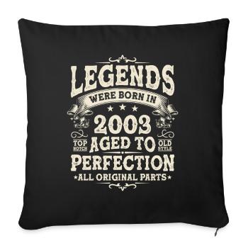 Vintage Year of birth 2003 - Sofa pillowcase 17,3'' x 17,3'' (45 x 45 cm) - black - Front