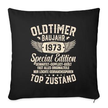 Goldener Jahrgang '73 - Sofakissenbezug 45 x 45 cm - Schwarz - Vorne
