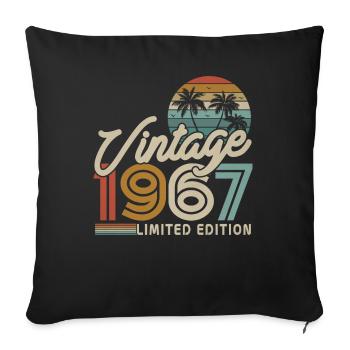 Millésime légendaire 1967 - Housse de coussin décorative 45 x 45 cm - noir - Devant