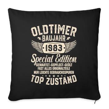 Retro Schatz von '83 - Sofakissenbezug 45 x 45 cm - Schwarz - Vorne