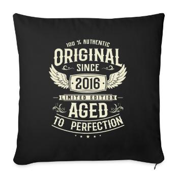 Cadeau légendaire du 7e anniversaire de 2016 - Housse de coussin décorative 45 x 45 cm - noir - Devant