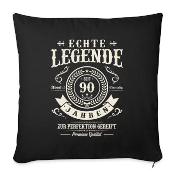 90 Jahre Perfektion - Sofakissenbezug 45 x 45 cm - Schwarz - Vorne